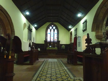The altar in Bromfield St Mungo.
