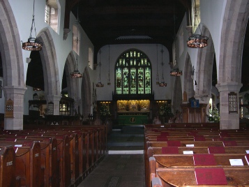 The main aisle in Crosthwaite Church.