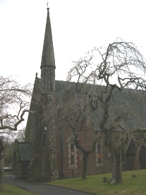 The spire of the church in Frizington.