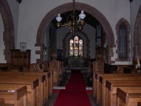 The aisle and altar in Bootle Church