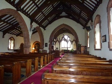 The aisle in Lazonby Church. 