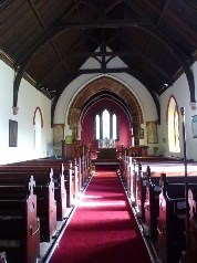 The aisle in St Matthew's Church. 
