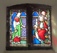 Stained glass window in Bromfield Church.