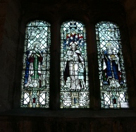 Stained glass in Greystoke Church.