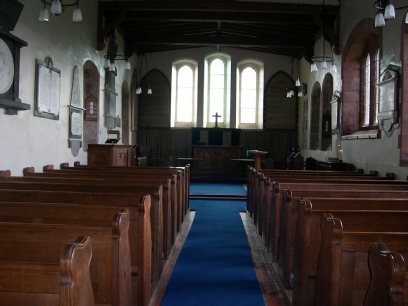 The aisle in Sebergham Church