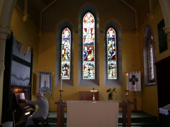 The interior of St Andrew, Thursby.