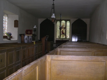 Historic pews in Waberthwaite Church.  
