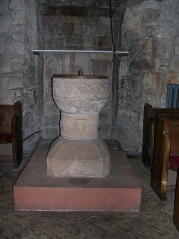 The font in Torpenhow Church. 