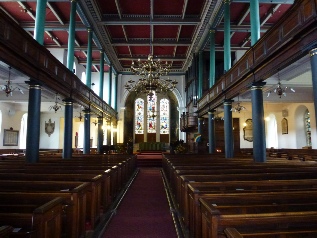 The central aisle in Penrith Church. 